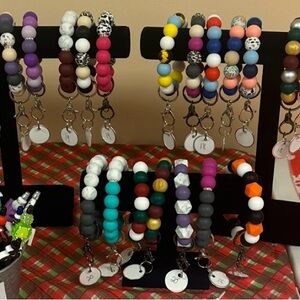 Colorful Beaded Keychain Bracelets